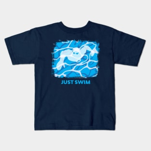 Swim Pool Just Swim Freestyle Kids T-Shirt